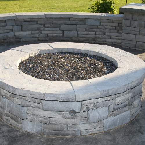 Traditional Patio with Fire Pit
