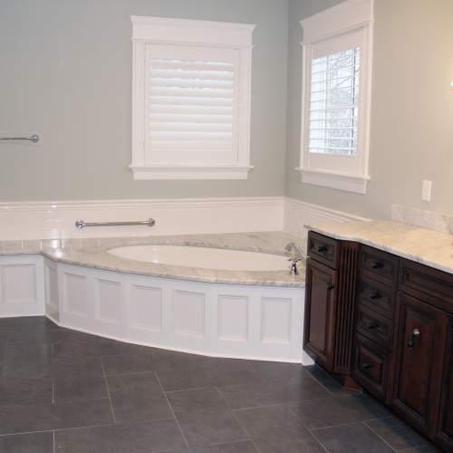 Traditional Master Bath with Carrara Marble