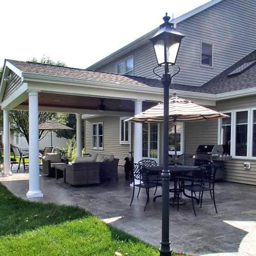 Traditional Covered Porch & Patio